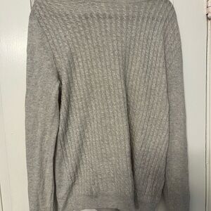 Reiss Men’s Wool Cashmere Hugo Crewneck Gray Cable Knit Sweater Medium